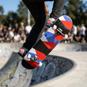 Skateboard Peinture Abstraite Moderne esthétique bleu rouge
