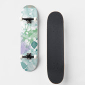 Skateboard Peinture Abstraite violet verte (Devant)