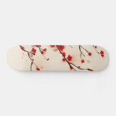 Skateboard Peinture asiatique de style, fleur de prune au (Horz)