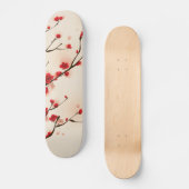 Skateboard Peinture asiatique de style, fleur de prune au (Recto)