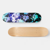 Skateboard Peinture bleu vert pourpre Splash Abstrait (Horz)