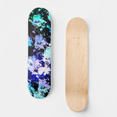 Skateboard Peinture bleu vert pourpre Splash Abstrait (Recto)