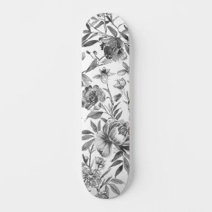 Skateboard Peinture botanique florale aquarelle de chinoiseri