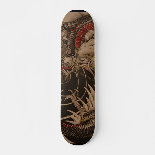 Skateboard Peinture chinoise de dragon (Devant)