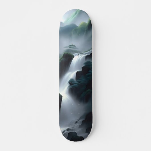 Skateboard Peinture Chinoise D'Une Cascade (Devant)