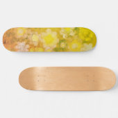 Skateboard Peinture d'aquarelle Abstraite de fleurs rétro (Horz)
