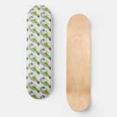 Skateboard Peinture d'aquarelle de perroquet vert (Recto)
