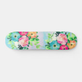 Skateboard Peinture d'aquarelle Vintage Rose (Horz)
