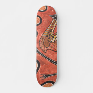 Skateboard Peinture d'art autochtone Emu