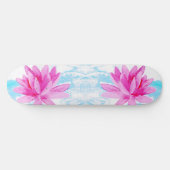 Skateboard Peinture de lotus rose paisible (Horz)