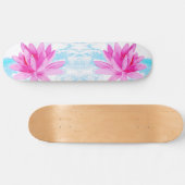 Skateboard Peinture de lotus rose paisible (Horz)