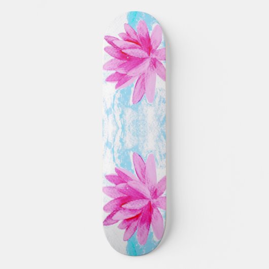 Skateboard Peinture de lotus rose paisible (Recto)