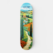 Skateboard Peinture de Toscane Italie | Art du voyage (Recto)
