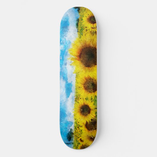 Skateboard Peinture de tournesols (Recto)