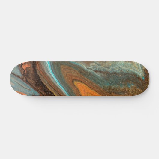 Skateboard Peinture en marbre liquide Abstrait moderne (Horz)