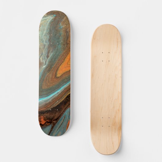 Skateboard Peinture en marbre liquide Abstrait moderne (Recto)