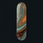 Skateboard Peinture en marbre liquide Abstrait moderne<br><div class="desc">Ce design moderne présente une douleur rustique en marbre liquide dans les tons orange,  turquoise et marron #marbre #liquidart #orange #turquoise #marron #rustique #masculine #giftsforgars #giftsforhim #giftsforher #feminine #girly #custompresents #skateboards #skateboarding #outdoor #sports #sportsequipement #fun #mode #customdesign #custom #christmas anniversaire #fêtes</div>