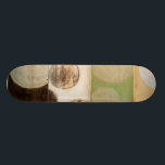 Skateboard Peinture en panneau de bois de tonalité Terre avec<br><div class="desc">Créé par Norman Wyatt, Jr., ce tableau a été réalisé en utilisant le procédé français connu sous le nom de Giclee pour vaporiser des gouttelettes d'encre sur une toile. Perdez-vous dans les cercles concentriques, la fusion des couleurs de la terre à travers le tableau, ou le panneau de bois de...</div>