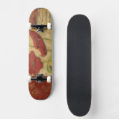 Skateboard Peinture florale avec traits de pinceau visibles (Recto)