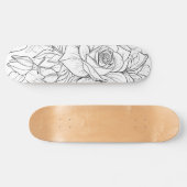 Skateboard Peinture florale noire et blanche sur votre propre (Horz)