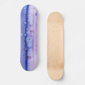 Skateboard Peinture marbrée violette et bleu aquarelle (Recto)
