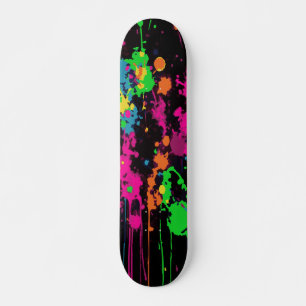 Skateboard Peinture néon éclaboussure goutte Art abstrait de