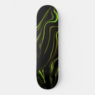 Skateboard Pelouse dorée, vert ondulé longues traces sur fond