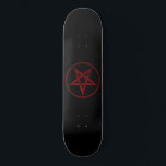 Skateboard Pentagram Red Devil<br><div class="desc">Pentagramme rouge,  inversé,  texturé en cercle,  sur arrière - plan noir. Symbole occulte 666</div>