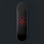 Skateboard Pentagram Red Devil<br><div class="desc">Pentagramme rouge,  inversé,  texturé en cercle,  sur arrière - plan noir. Symbole occulte 666</div>