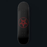 Skateboard Pentagram Red Devil<br><div class="desc">Pentagramme rouge,  inversé,  texturé en cercle,  sur arrière - plan noir. Symbole occulte 666</div>