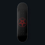 Skateboard Pentagram Red Devil<br><div class="desc">Pentagramme rouge,  inversé,  texturé en cercle,  sur arrière - plan noir. Symbole occulte 666</div>