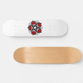 Skateboard Pentagramme aux roses rouges (Horz)