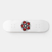 Skateboard Pentagramme aux roses rouges (Horz)
