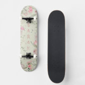 Skateboard Peony & Butterflies Sage Aesthetic (Recto)