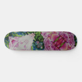 Skateboard Peony Mandala, fleurs roses surréalistes (Horz)