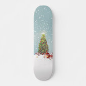 Skateboard Père Noël avec arbre de Noël (Devant)