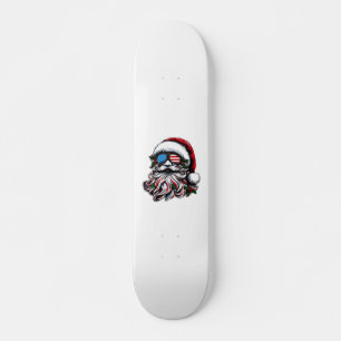 Skateboard Père Noël de Noël Patriotique/Américaine