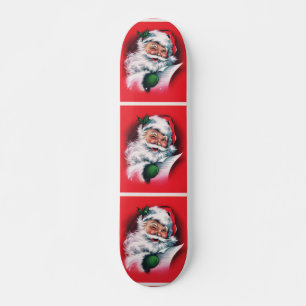 Skateboard Père Noël vintage, Joyeux Noël, heureux Père Noël,