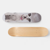 Skateboard Perro Boxer sentado en la nieve (Horz)