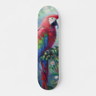 Skateboard Perroquet Oiseau Jungle Floral Impressionnisme pei
