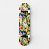 Skateboard Perroquets et palmettes (Recto)