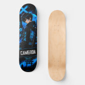 Skateboard Personalized Anime  Black Cyan Samurai (Recto)