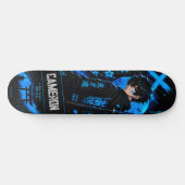 Skateboard Personalized Anime  Black Cyan Samurai (Horz)