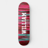 Skateboard Personalized Est Colorful Abstract Red &Pink (Recto)