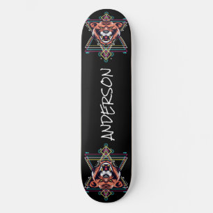 skateboard Personated Angry Tiger Sacred Shape