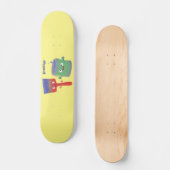 Skateboard Personnages de peinture et de pinceau mignons (Recto)