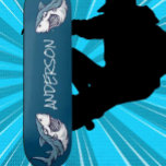 skateboard Personnalisé 2 requins bleus<br><div class="desc">skateboard Personalized 2 Blue Sharks Skating is all about having fun,  and there is something for everyone in our skateboard range. A fabulous skateboard guaranteed to raise a smile! . . Have fun with your personal message-skating the streets and skatepark,  or cruising.</div>