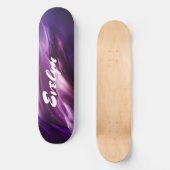 Skateboard Personnalisé Ajouter un nom Purple Abstrait Minima (Recto)