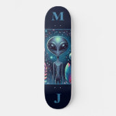 Skateboard Personnalisé Alien de l'Espace (Recto)