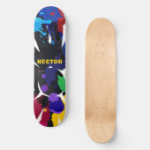Skateboard Personnalisé Colorful 2D Animation Bleu noir pourp (Recto)